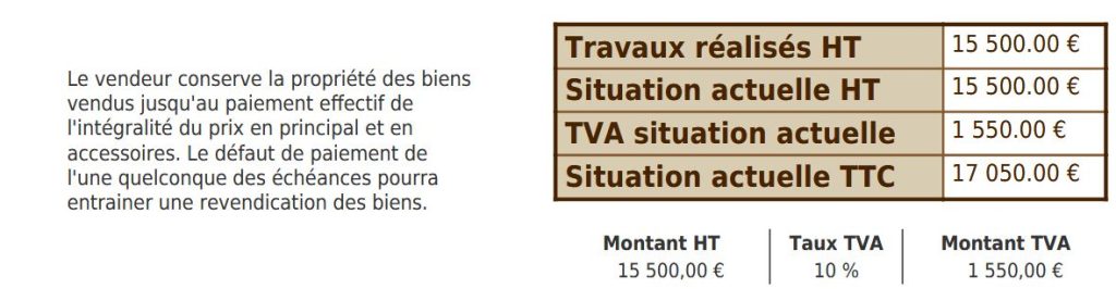 Affichage de la facture, partie 2